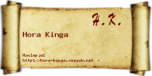 Hora Kinga névjegykártya